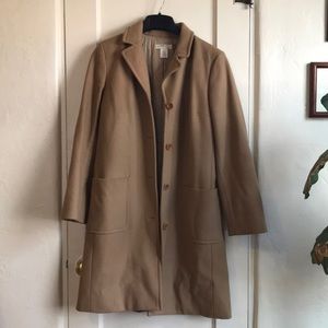 J crew camel colored day coat